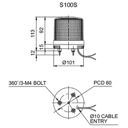Signaller: lighting; flashing light; green; Series: S100; 24VDC