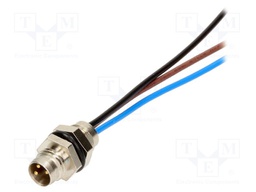 Connector: M8; male; PIN: 3; with leads; socket; Nano-Change; 3A; 60V