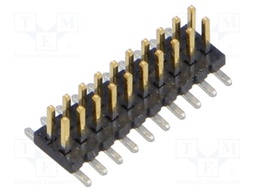 Connector: pin strips; male; PIN: 20; 1.27mm; gold flash; SMT