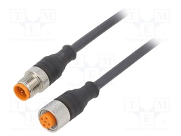 Cable: for sensors/automation; PIN: 5; M12-M12; 2m; plug; plug; 60V