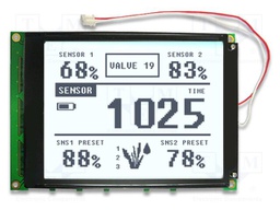 Display: LCD; FSTN Negative; blue; 167x109mm; LED; Touchpad: none