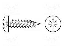 Screw; 2,9x13; Head: cheese head; Pozidriv; Size: PZ1; BN: 13259