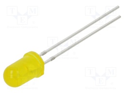 LED; yellow; 5mm; 45÷150mcd; 20°; Front: convex; 1.8÷2.4VDC