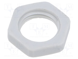 Nut; M16; 22mm; light grey; -40÷100°C; Thread: metric; Pitch: 1.5