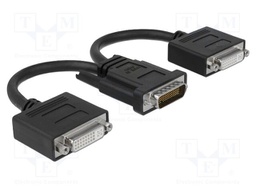 Adapter; DMS-59 plug,DVI-I (24+5) socket x2; 0.2m; black; black