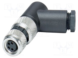 Connector: M8; PIN: 4; 4A; 30V; IP67; angled; unshielded; plug