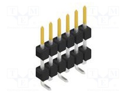 Connector: pin strips; pin header; male; PIN: 6; 2.54mm; SMT; 1x6