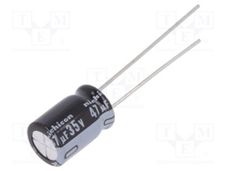 Capacitor: electrolytic; THT; 47uF; 35VDC; Ø8x11.5mm; Pitch: 3.5mm
