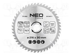 Circular saw; Ø: 216mm; Teeth: 48; cemented carbide; Øhole: 30mm