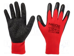 Protective gloves; Size: 7; black-red; polyester; Safety cat: 2