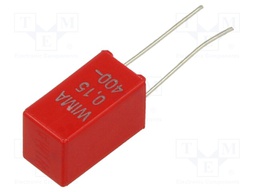 Capacitor: polyester; 150nF; 200VAC; 400VDC; Pitch: 5mm; ±10%