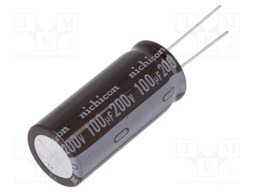 Capacitor: electrolytic; low impedance; THT; 100uF; 200VDC; ±20%