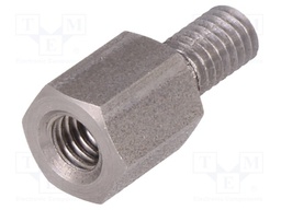 Screwed spacer sleeve; Int.thread: M4; 8mm; Ext.thread: M4