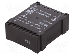Transformer: encapsulated; 4VA; 115/115VAC; 12V; 12V; 166mA; 166mA