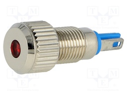 Indicator: LED; flat; 12VDC; Cutout: Ø8mm; IP67; for soldering