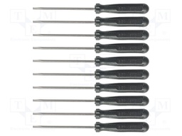Kit: screwdrivers; Pcs: 10; slot