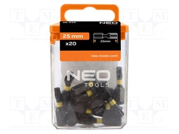 Kit: screwdriver bits; Torx®; 25mm; TX20; impact; 20pcs.