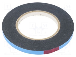 Tape: fixing; W: 9mm; L: 10m; Thk: 0.8mm; two-sided adhesive; acrylic
