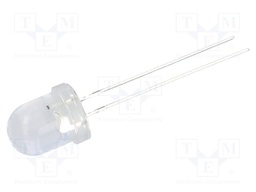 LED; 8mm; orange; 2500÷3500mcd; 30°; Front: convex; Pitch: 2.54mm