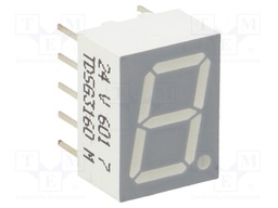 Display: LED; 7-segment; 10mm; 0.39"; No.char: 1; green; 0.45÷6.8mcd