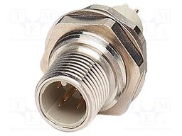 Connector: M12; socket; PIN: 5; male; 60V; straight; IP67; THT; A code
