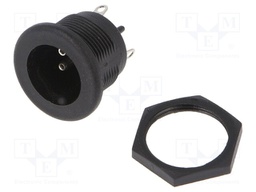 Connector: circular; socket; male; PIN: 3; for panel mounting; 3A