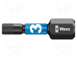 Screwdriver bit; Allen hex key; HEX 3mm; Overall len: 25mm