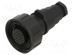 Connector: circular; plug; female; PIN: 25; 1A; 50V; w/o contacts