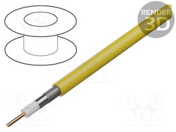 Wire: coaxial; RG59/U; 1x20AWG; wire; Cu; PVC; yellow; 305m; CPR: Eca
