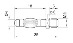 Plug; 4mm banana; 50A; 0.3mΩ; gold-plated; Contacts: CuZn; 25mm