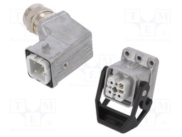Connector: HDC; Type: with cable gland; Pitch: 1x screw (21x21mm)