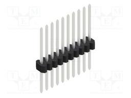 Connector: pin strips; pin header; male; PIN: 10; 1.27mm; THT; 1x10