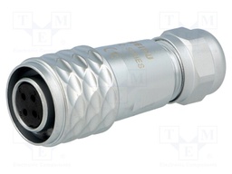 Plug; female; SF12; PIN: 4; IP67; 4÷6.5mm; 5A; soldering; for cable