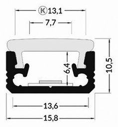 Profiles for LED modules; recessed; natural; L: 1m; aluminium