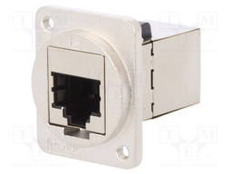 Coupler; FT; Cat: 6a; shielded; Layout: 8p8c; 19x24mm; Colour: silver