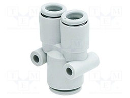 Tee fitting; plug-in; -1÷10bar; Mat: polypropylene; Y type branch