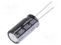 Capacitor: electrolytic; THT; 150uF; 100VDC; Ø12.5x25mm; Pitch: 5mm