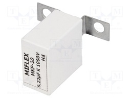Capacitor: polypropylene; 0.22uF; ±10%; 38x42.5x21mm; 1000VDC