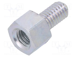 Screwed spacer sleeve; Int.thread: M4; 5mm; Ext.thread: M4; steel