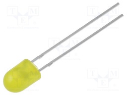 LED; oval; 5.1x4.3mm; yellow; 1560÷3500mcd; 100/40°; Front: convex