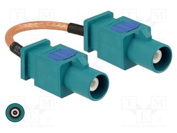 Cable; 100mm; Fakra Z male,both sides; transparent; Øcable: 2.6mm