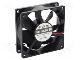 Fan: DC; axial; 24VDC; 80x80x25mm; 72m3/h; 34dBA; ball bearing