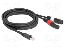 Adapter; RJ45 plug,XLR female 3pin x2; 2m; Øcable: 6mm; PVC; Cat: 5
