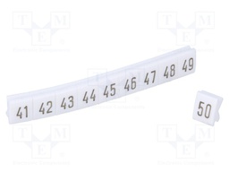 Markers for rail connectors; Label symbol: 41-50; push-in; 5mm