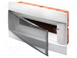 Enclosure: for modular components; IP40; plaster embedded; white
