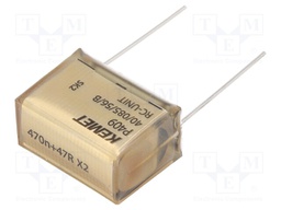Capacitor: paper; X2; 470nF; 275VAC; 25.4mm; ±20%; THT; Series: P409