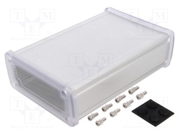 Enclosure: multipurpose; X: 115.1mm; Y: 169mm; Z: 51.6mm; silver
