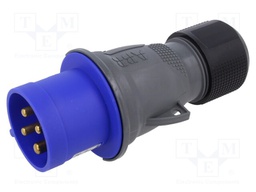 Connector: AC supply 3-phase; plug; male; straight; for cable