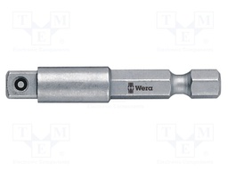 Adapter; Overall len: 50mm; Mounting: 1/4" (C6,3mm),1/4" square