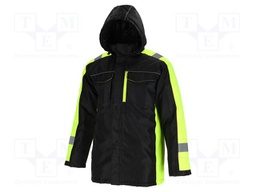 Work jacket; Size: XL; black/yellow; furlined,with a hood